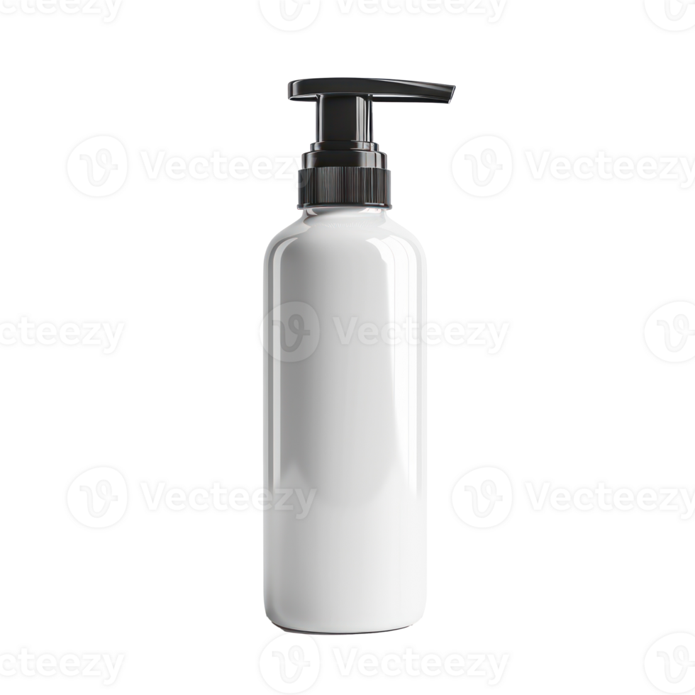 White label plastic pump bottle isolate on transparency background png