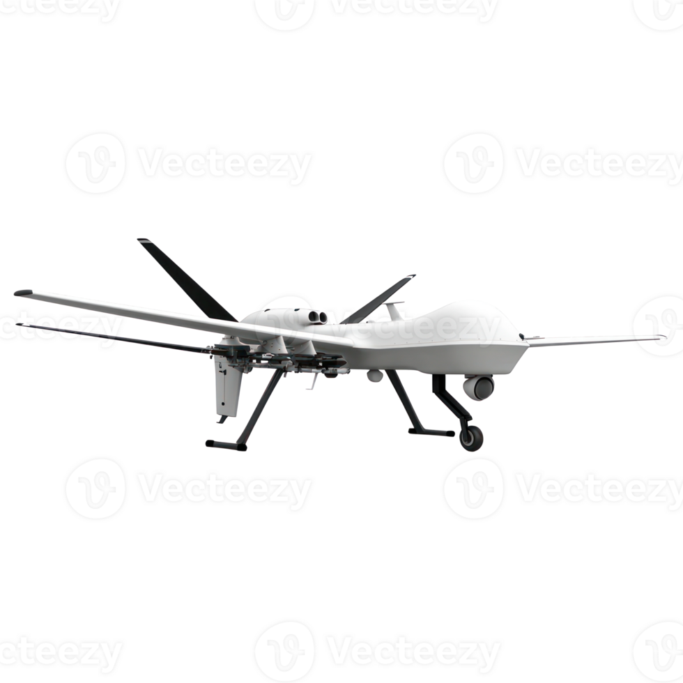 3D UAV side view isolate on transparency background png