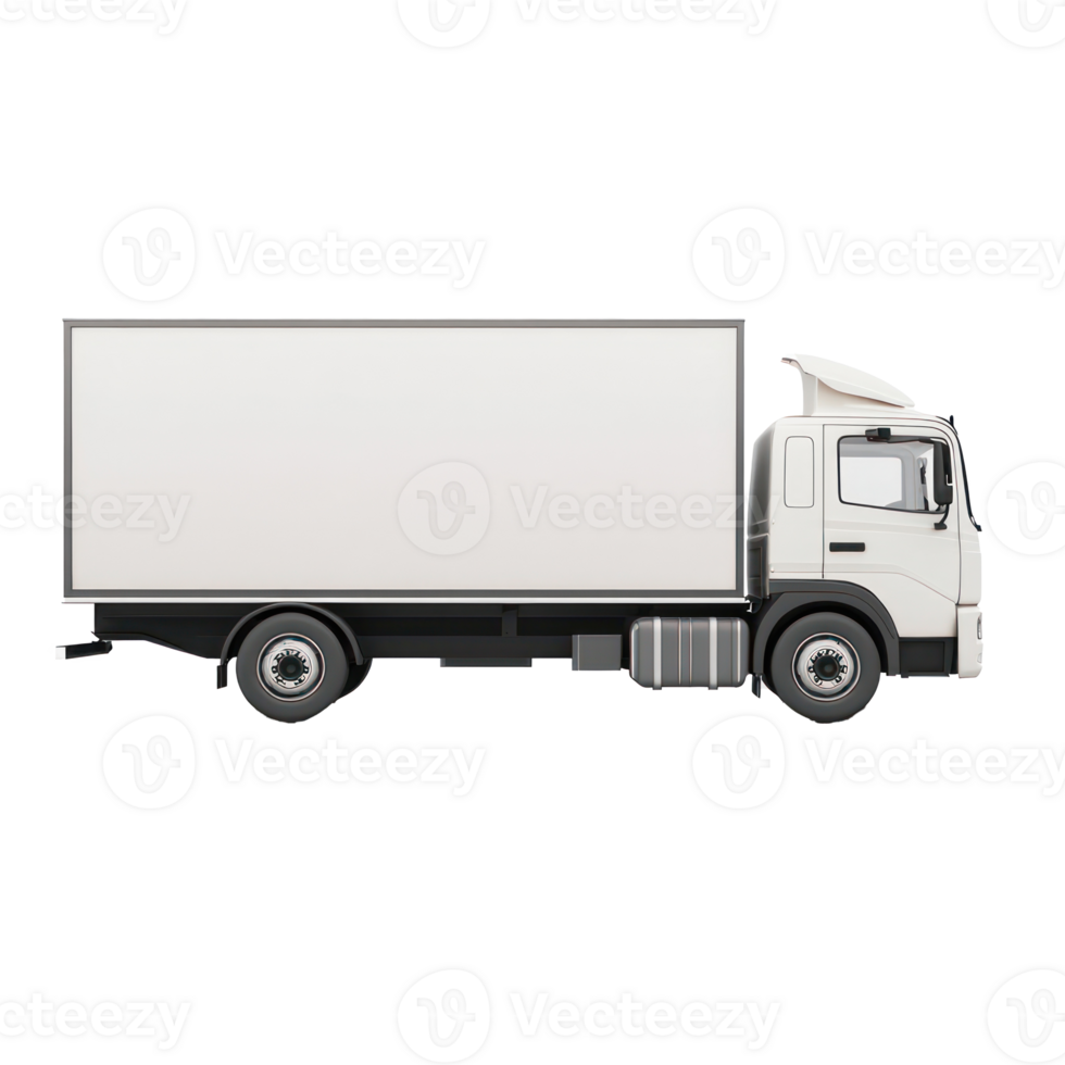 3d Delivery Truck side view isolate on transparency background png