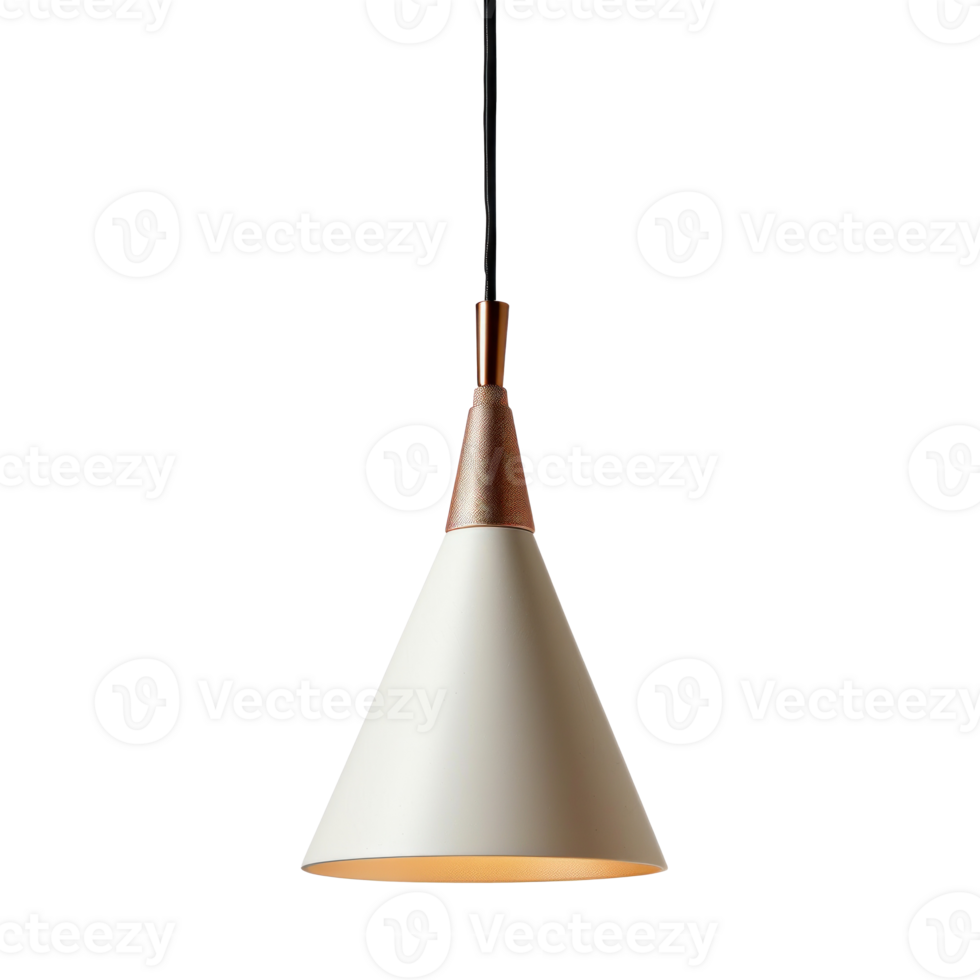 Cone Pendant Light front view full length isolate on transparency background png