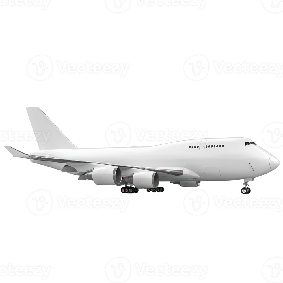 3D Cargo Aircraft side view isolate on transparency background png