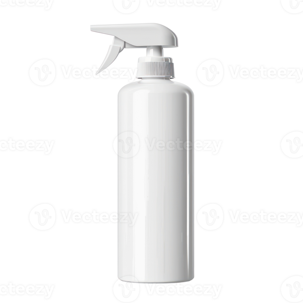 White label plastic pump bottle front view isolate on transparency background png