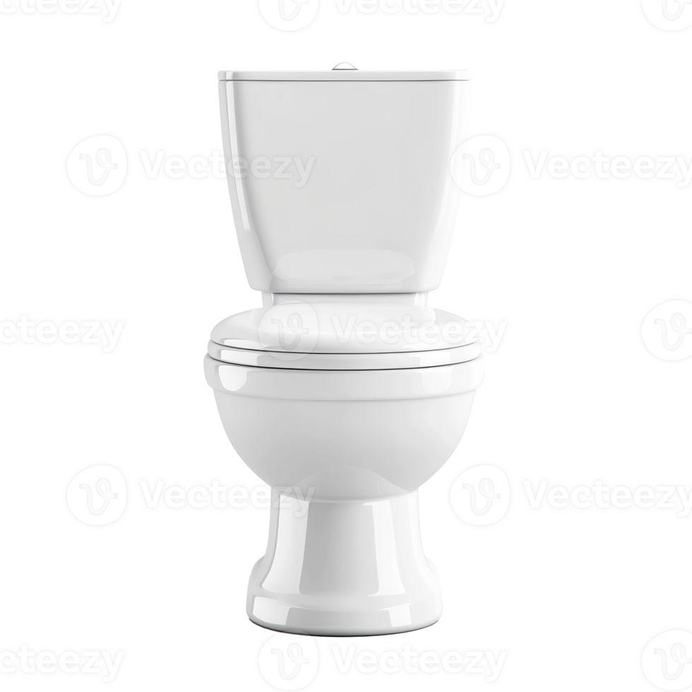 White toilet bowl front view isolate on transparency background png