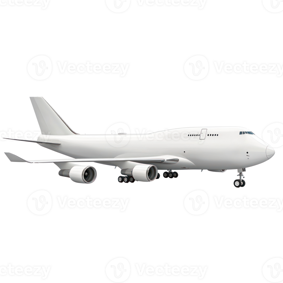 3D Logistic Airplane side view isolate on transparency background png