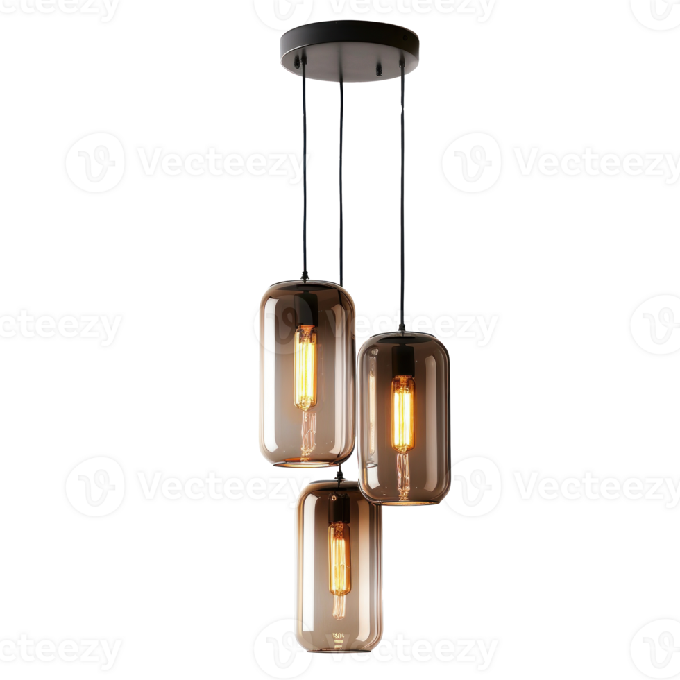 Multi-Light Pendant front view full length isolate on transparency background png