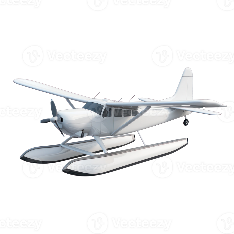 3D Seaplane side view isolate on transparency background png