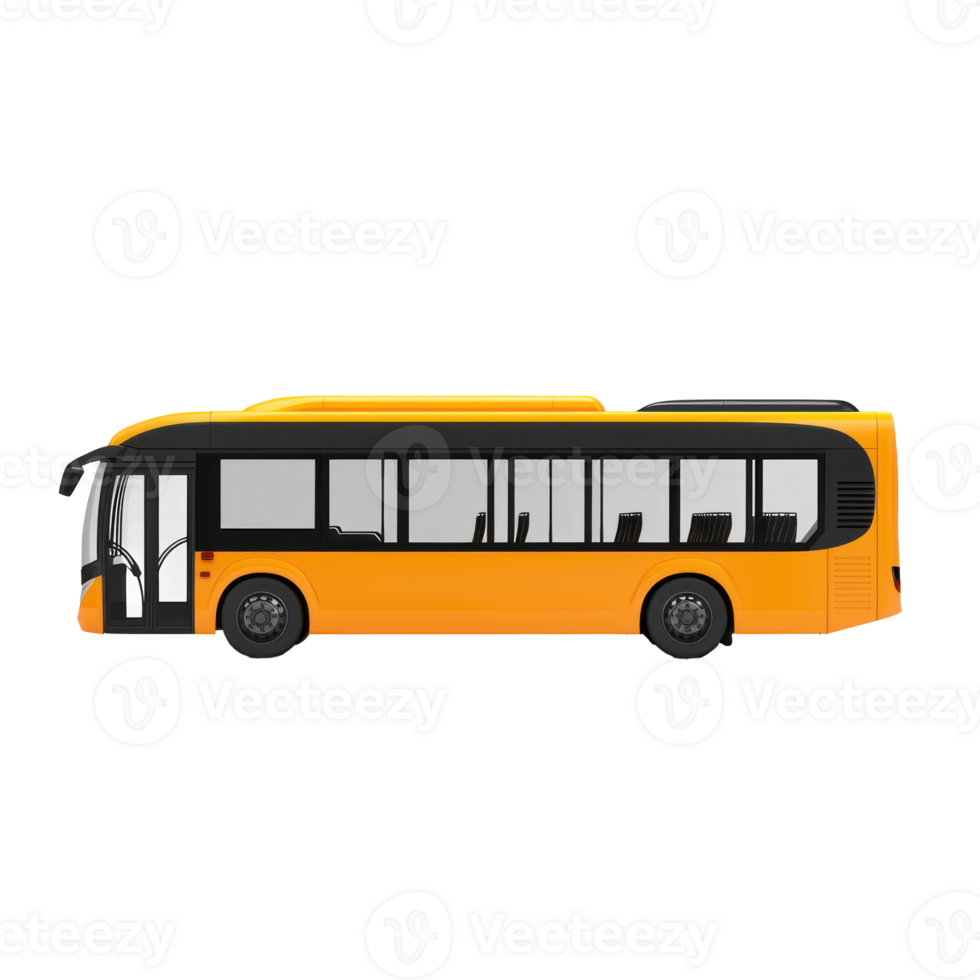 3d City Bus side view isolate on transparency background png