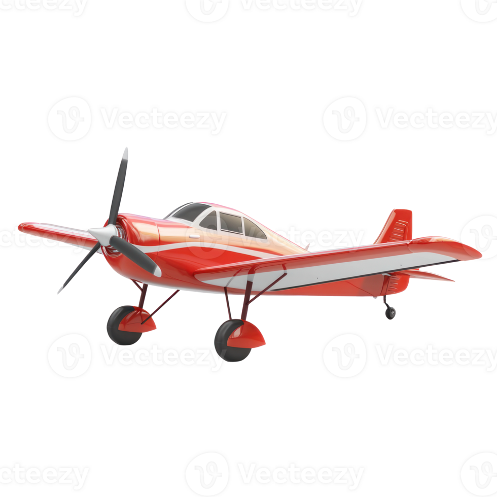 3D Light Aircraft side view isolate on transparency background png