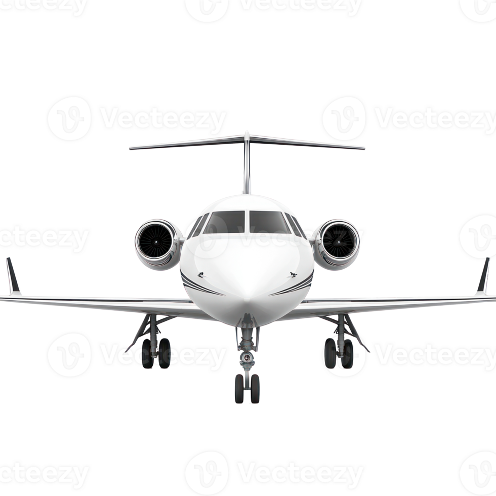 3D Private Jet front view isolate on transparency background png