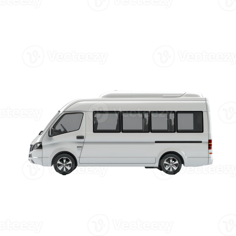 3d Minibus isolate on transparency background png