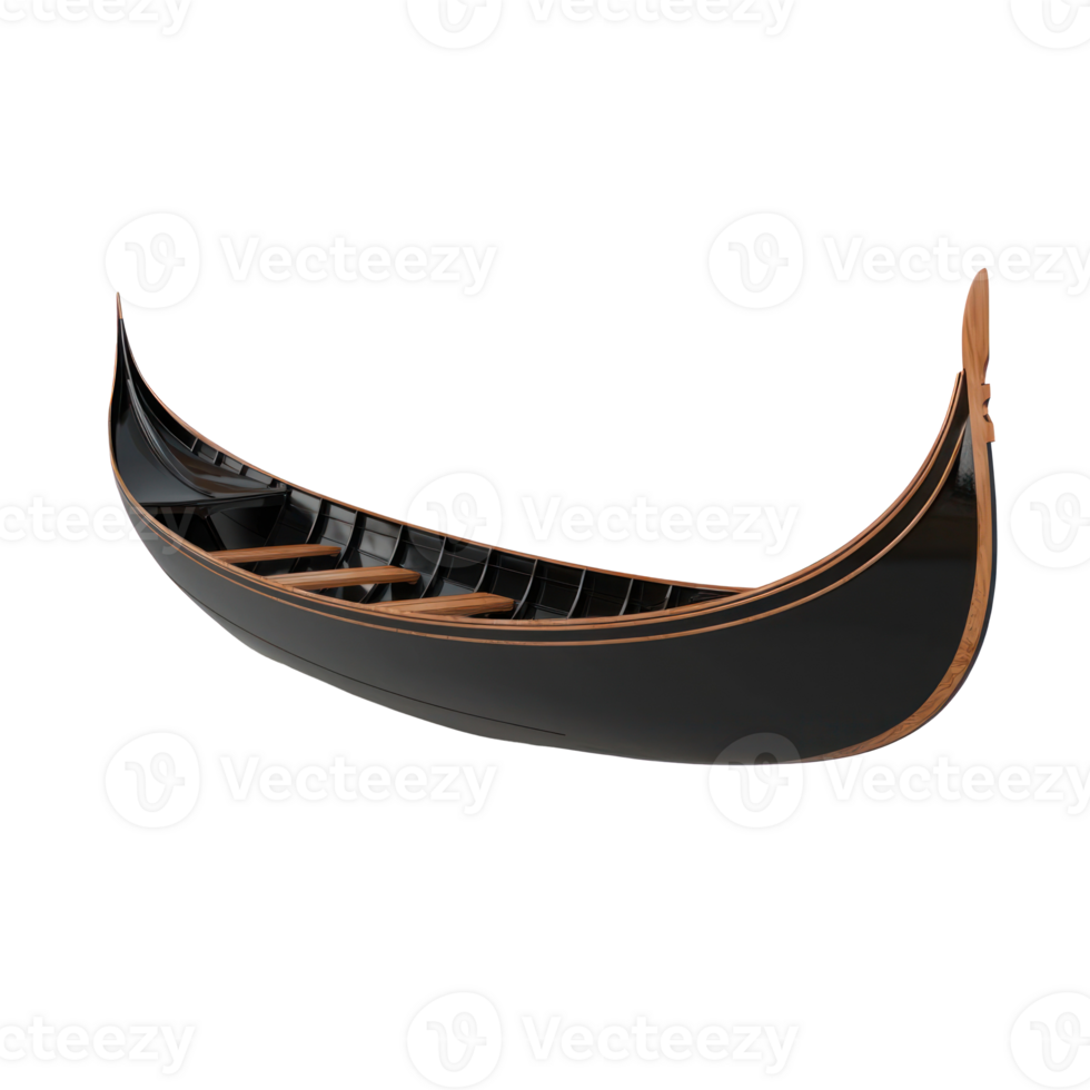 Gondola boat side view isolate on transparency background png