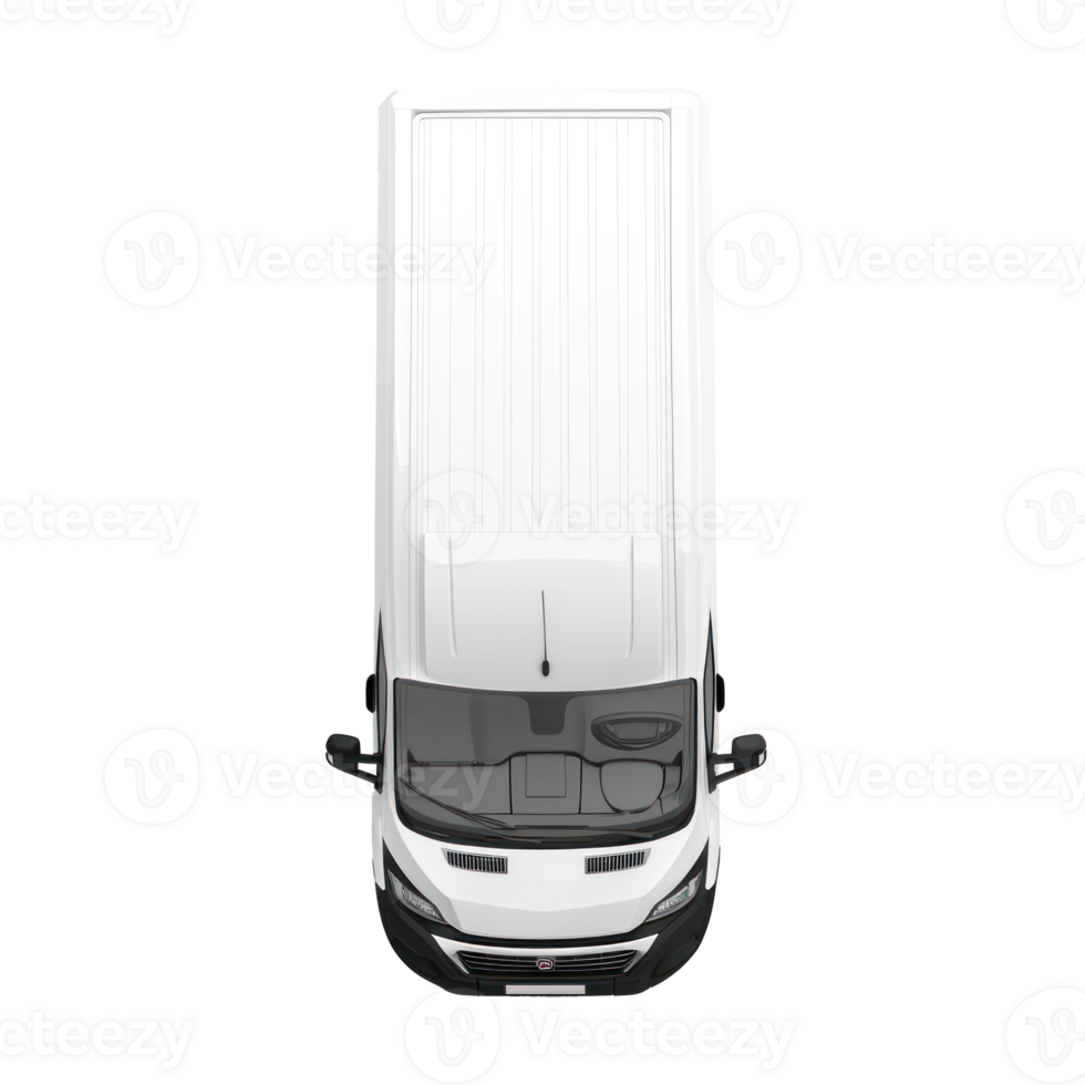 3D Logistic Van top view isolate on transparency background png