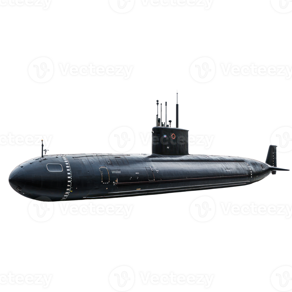 Submarine side view isolate on transparency background png