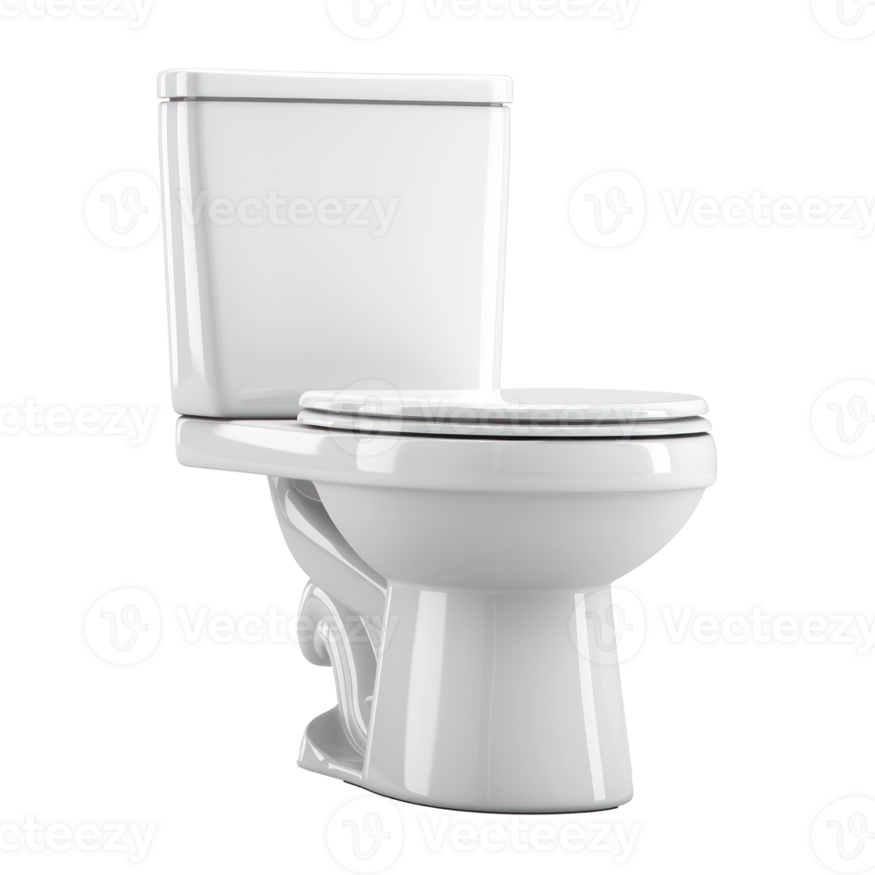 White toilet bowl side view isolate on transparency background png