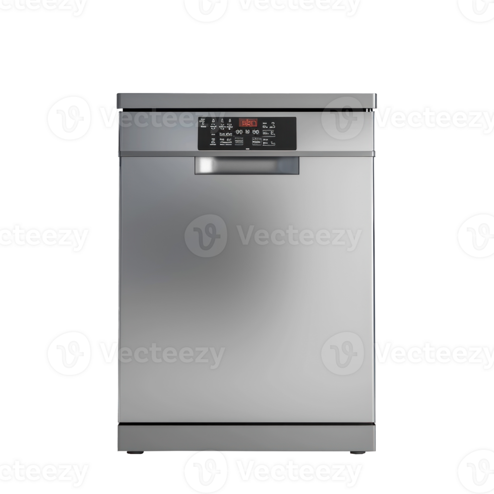 Dishwasher front view full length isolate on transparency background png