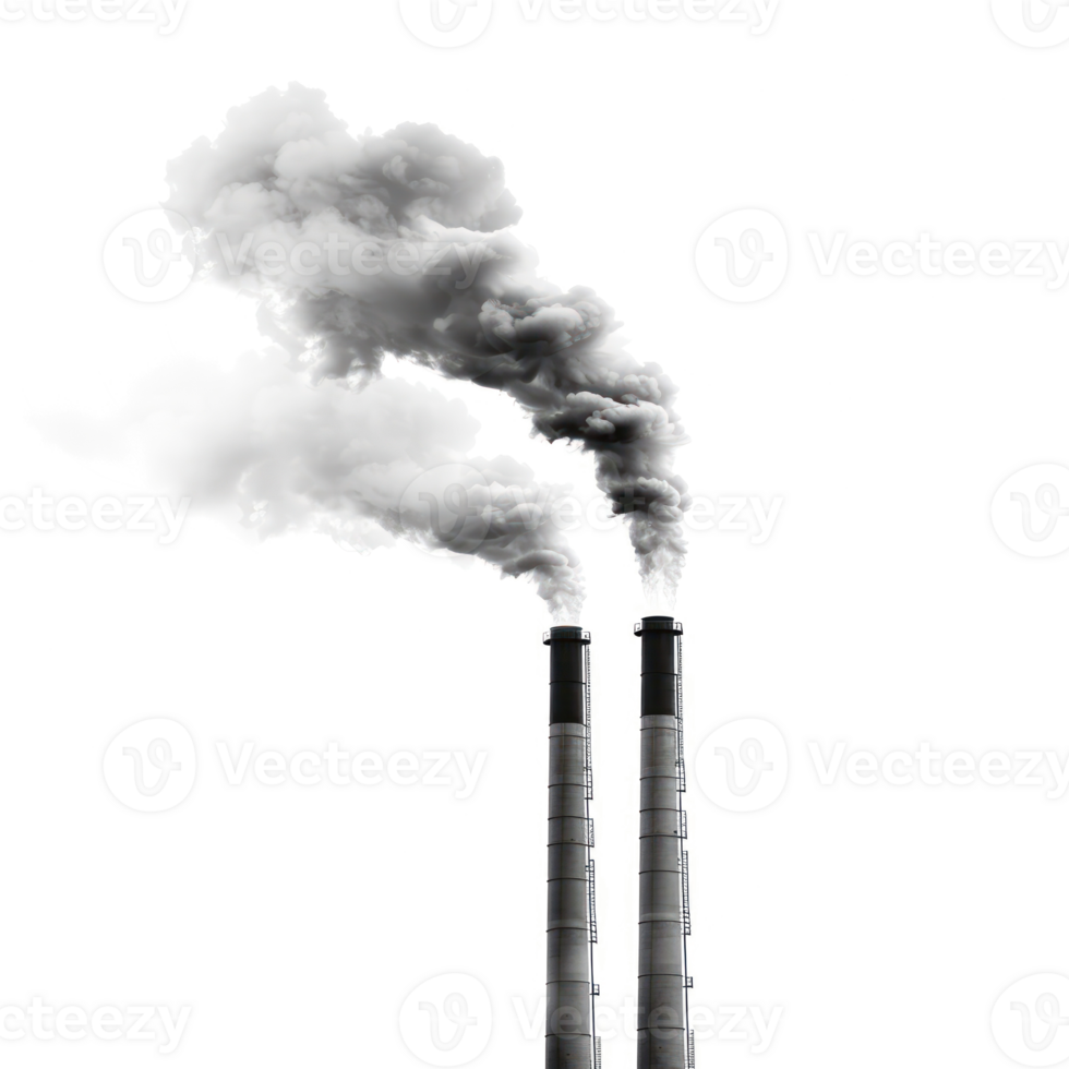 Chimneys and Smoke front view isolate on transparency background png