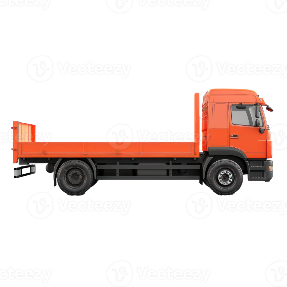 Flatbed Truck side view full length isolate on transparency background png