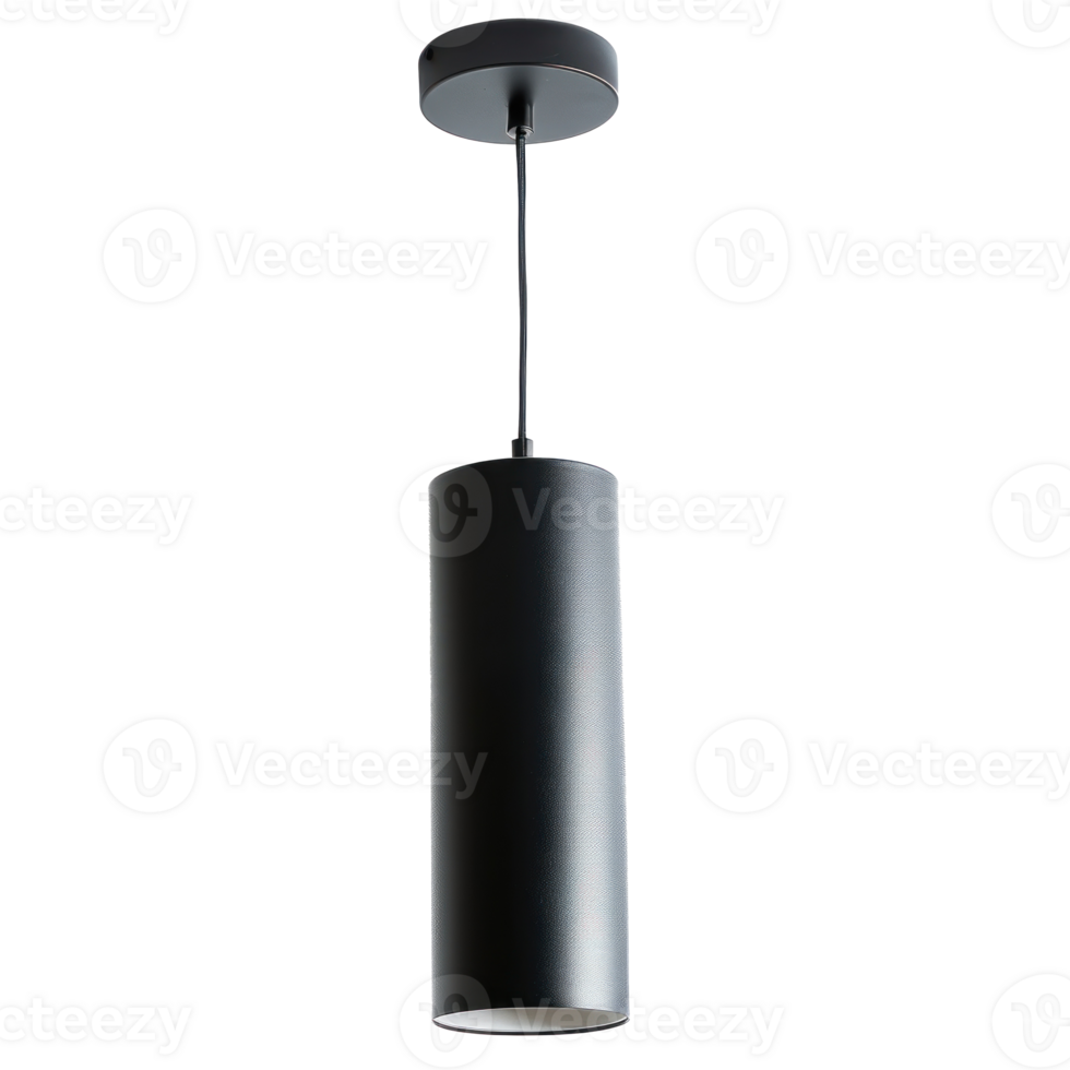 Cylinder Pendant Light front view full length isolate on transparency background png