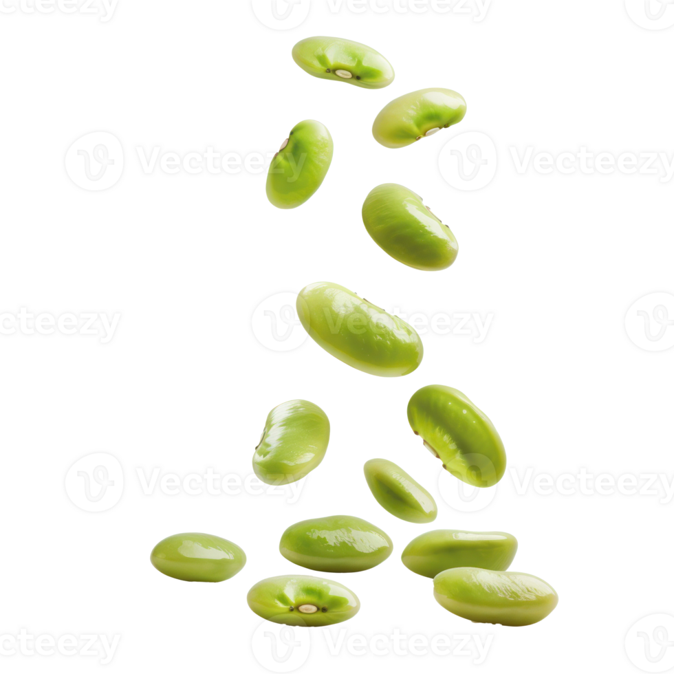 Falling Lima Beans isolate on transparency background png