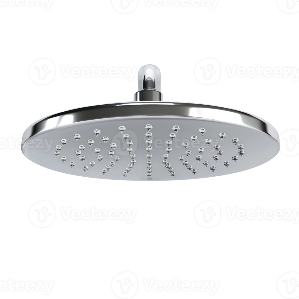 Modern Chrome shower head side view isolate on transparency background png