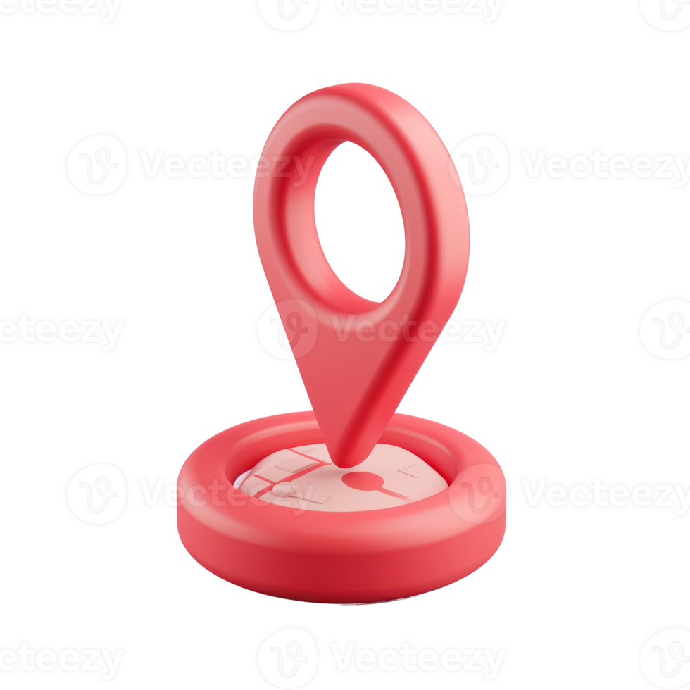 a location Icon 3D icon, red color, icon style, cartoon style, clay material, lovely, softly smooth, white clean plain background png