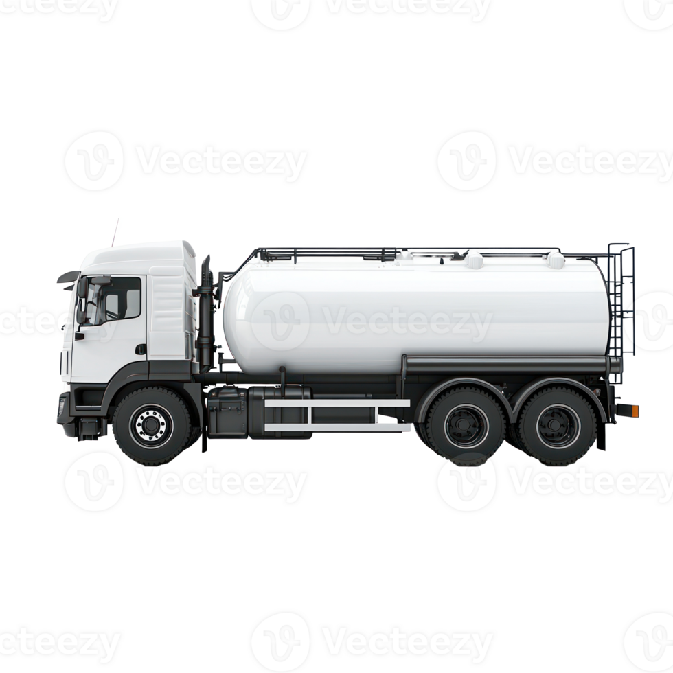 3d Tank Truck side view isolate on transparency background png