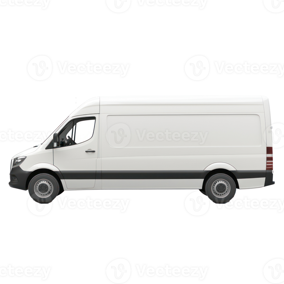3D Logistic Van side view isolate on transparency background png