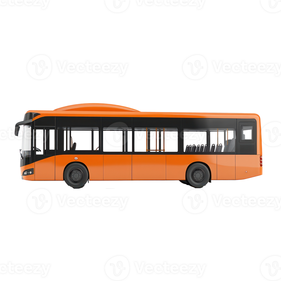 3d Transit Bus side view isolate on transparency background png