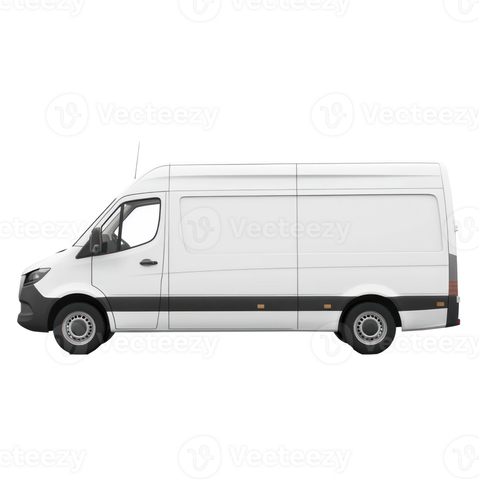 3D Logistic Van side view isolate on transparency background png