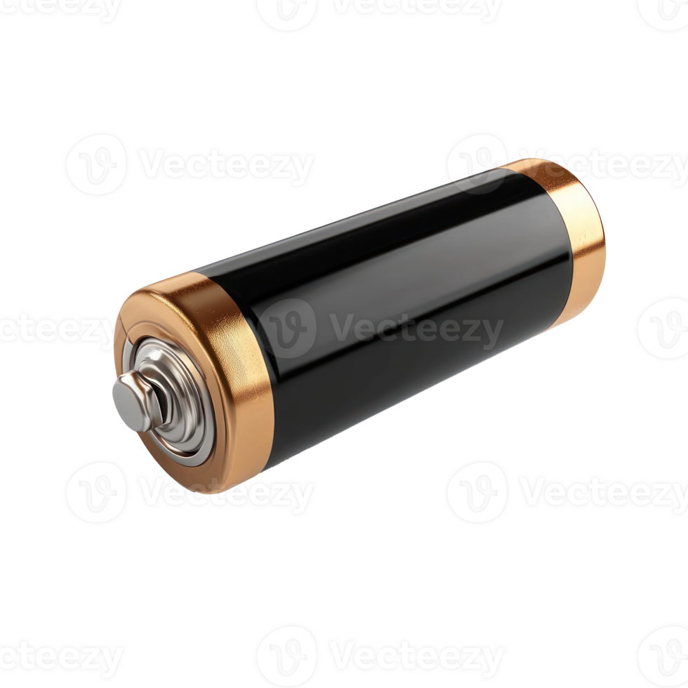 3D Alkaline battery side view isolate on transparency background png
