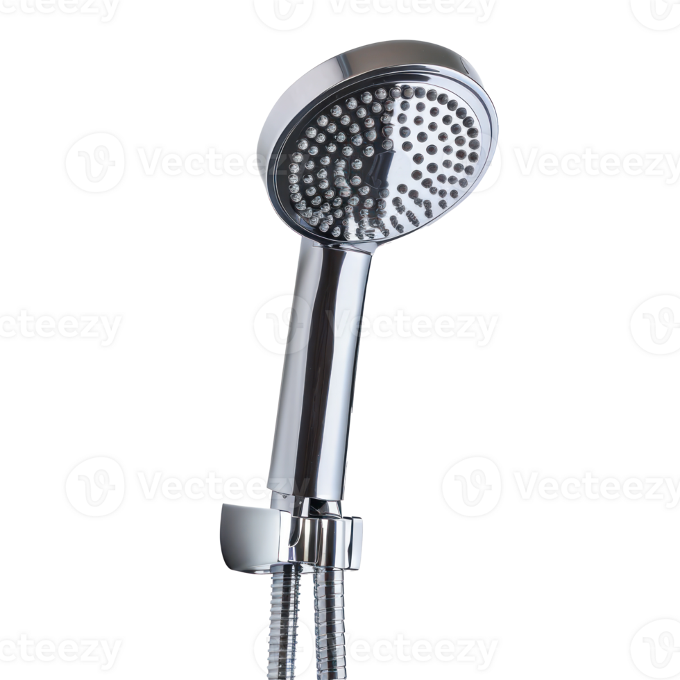Modern Chrome shower head side view isolate on transparency background png