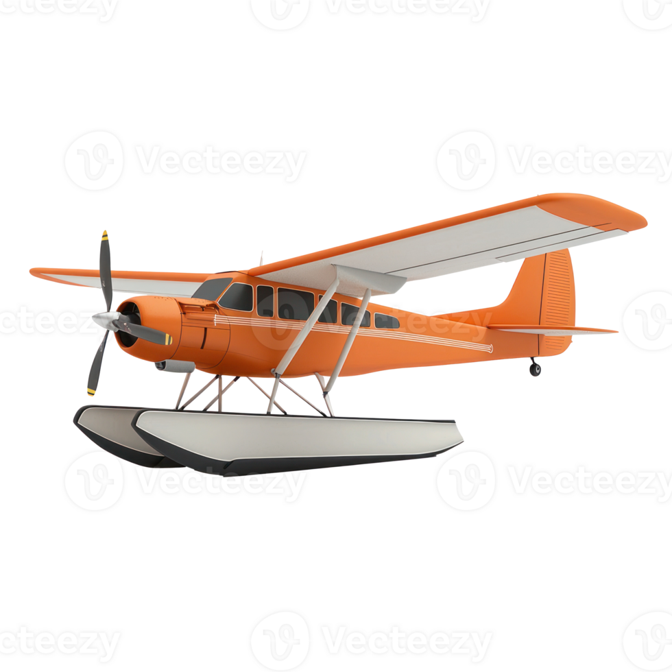 3D Seaplane side view isolate on transparency background png