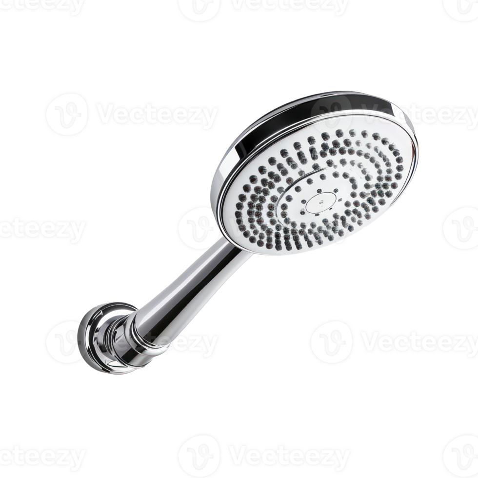 Modern Chrome shower head side view isolate on transparency background png