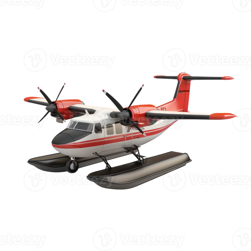 3D Amphibious AIrcraft side view isolate on transparency background png