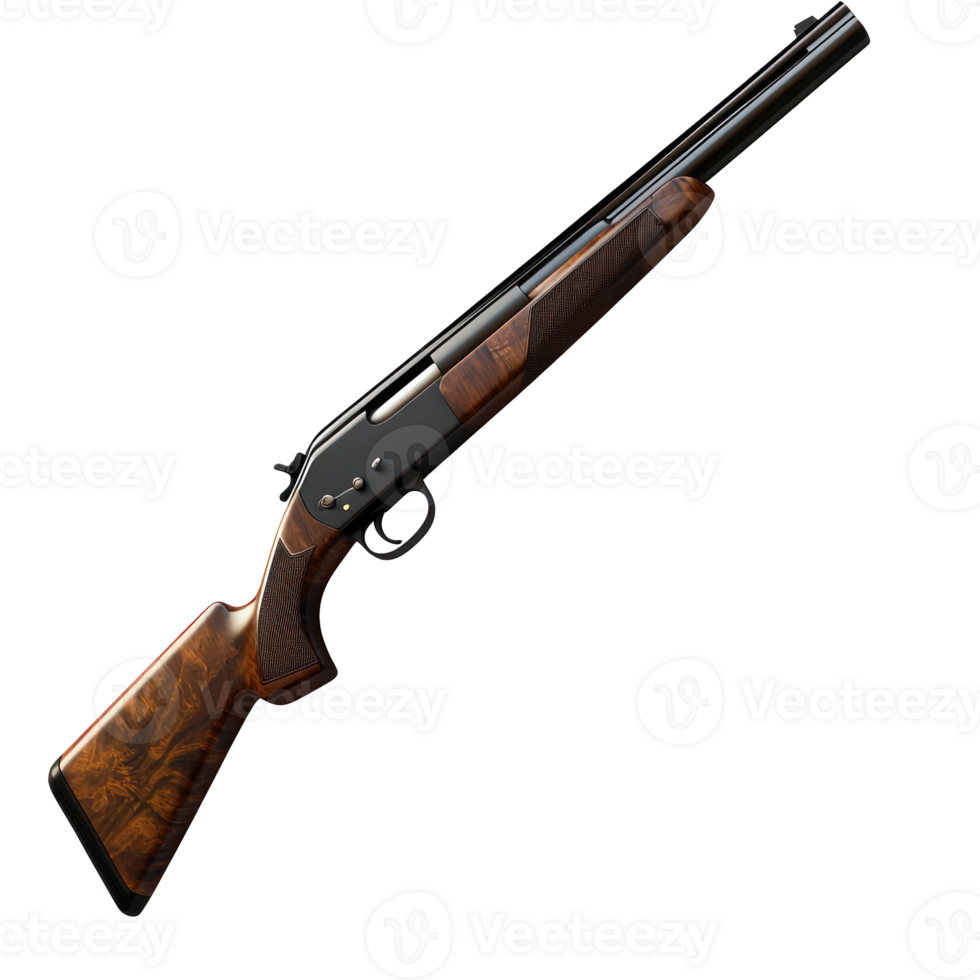 3D Shotgun side view isolate on transparency background png