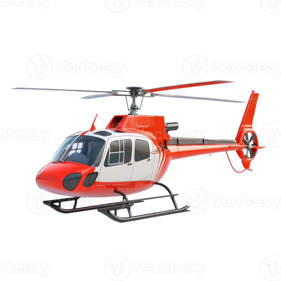 3D Helicopter side view isolate on transparency background png