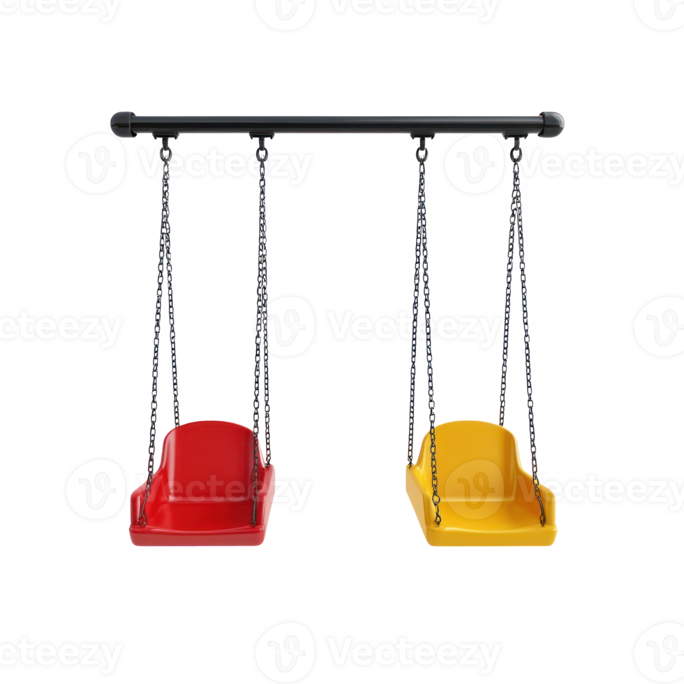 3d Swings playground front view isolate on transparency background png