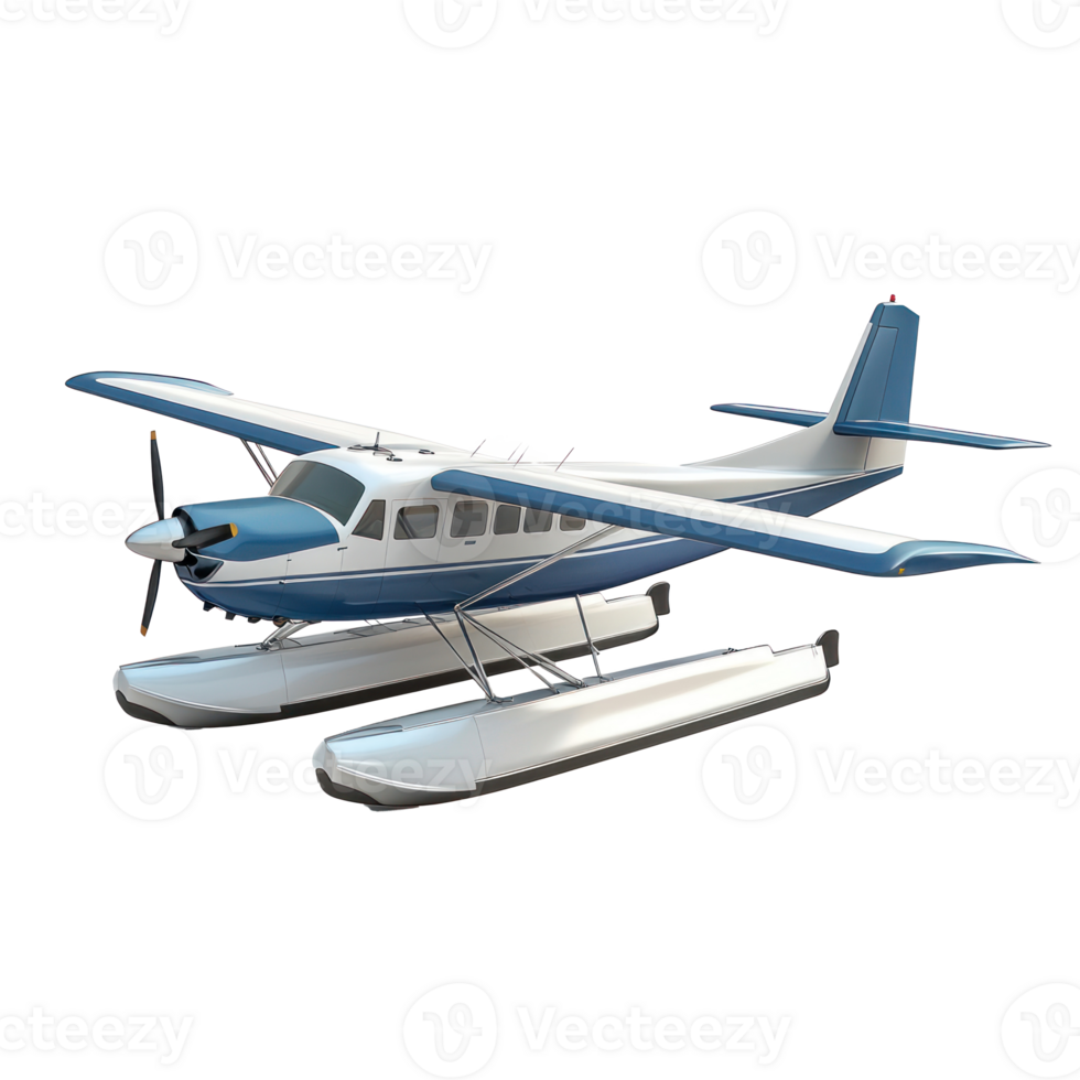 3D Seaplane side view isolate on transparency background png
