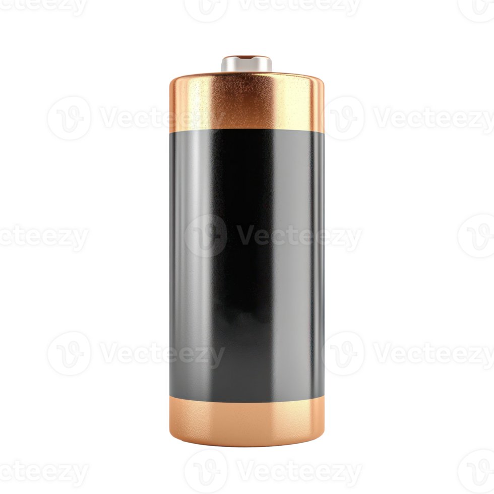 3D battery type PP3 front view isolate on transparency background png