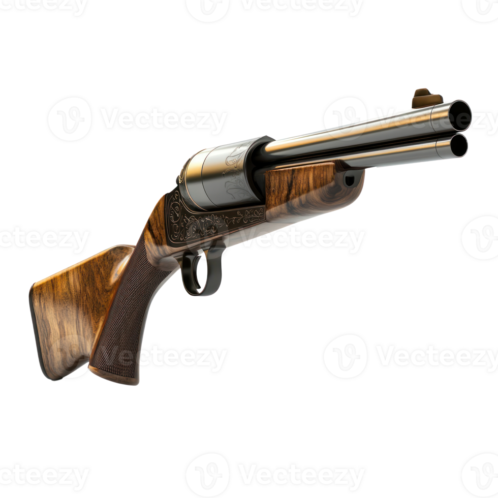 3D Shotgun side view isolate on transparency background png