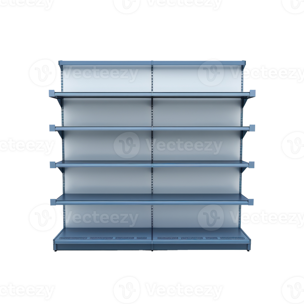 Empty Supermarket shelve isolate on transparency background png