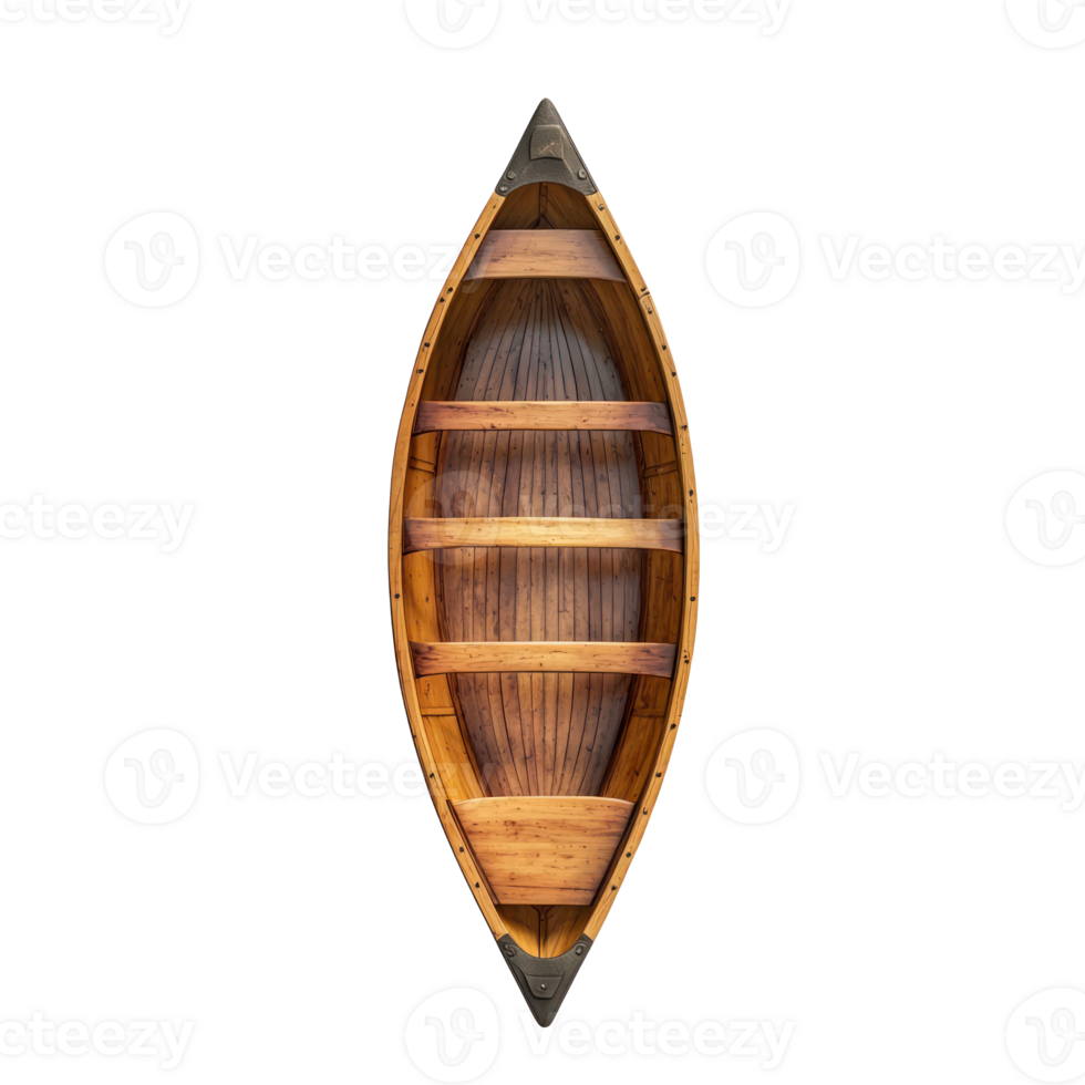 Canoe boat top view isolate on transparency background png