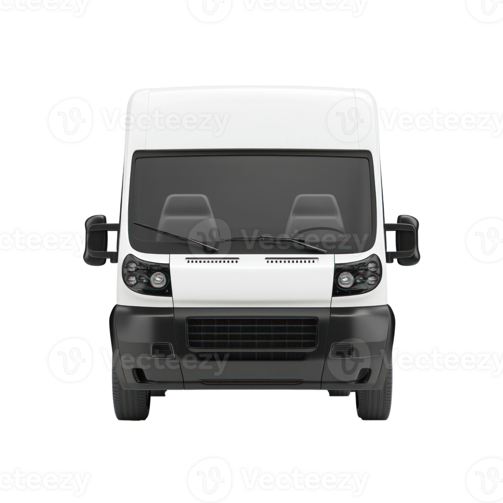3d Minibus front view isolate on transparency background png
