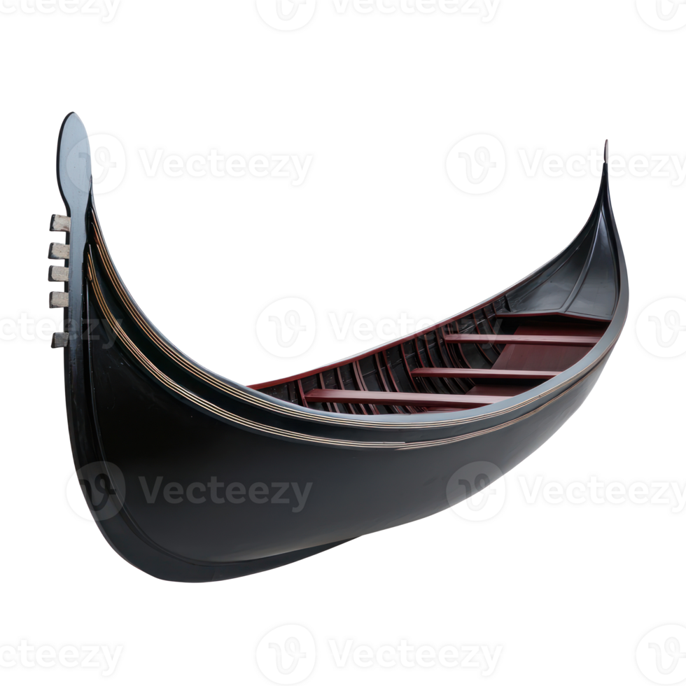 Gondola boat side view isolate on transparency background png
