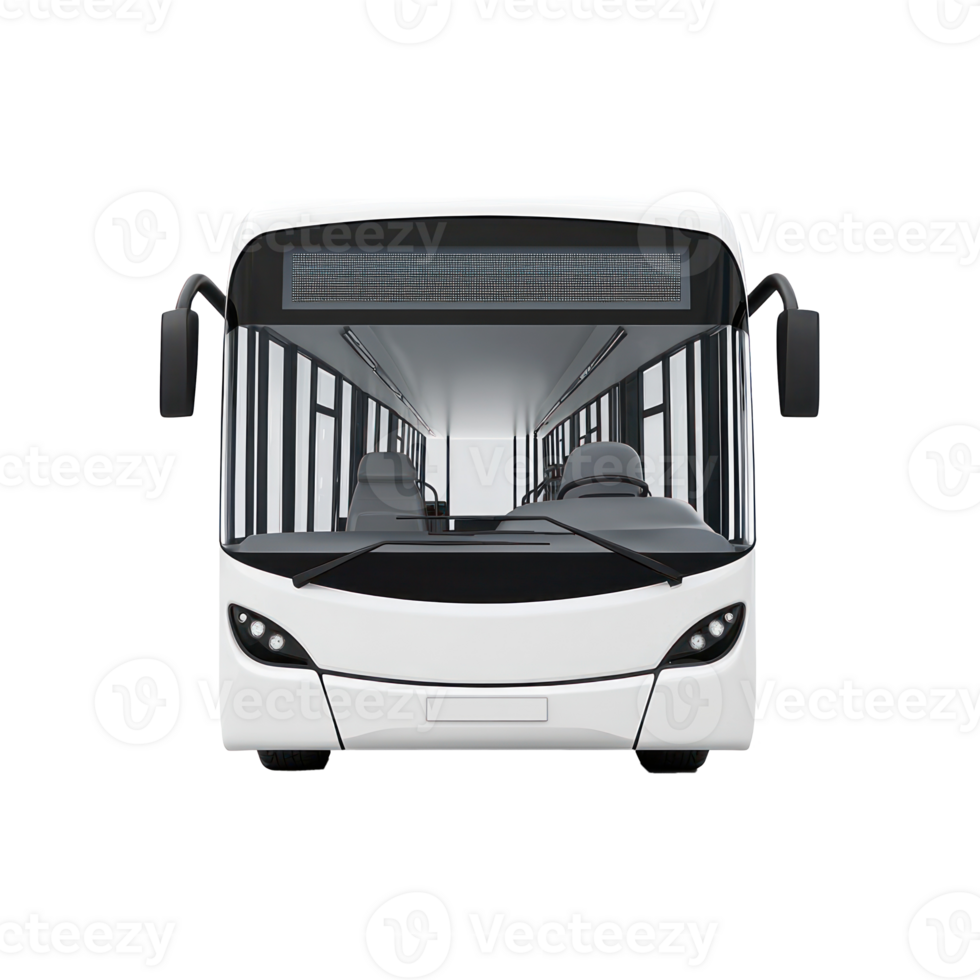 3d Transit Bus front view isolate on transparency background png