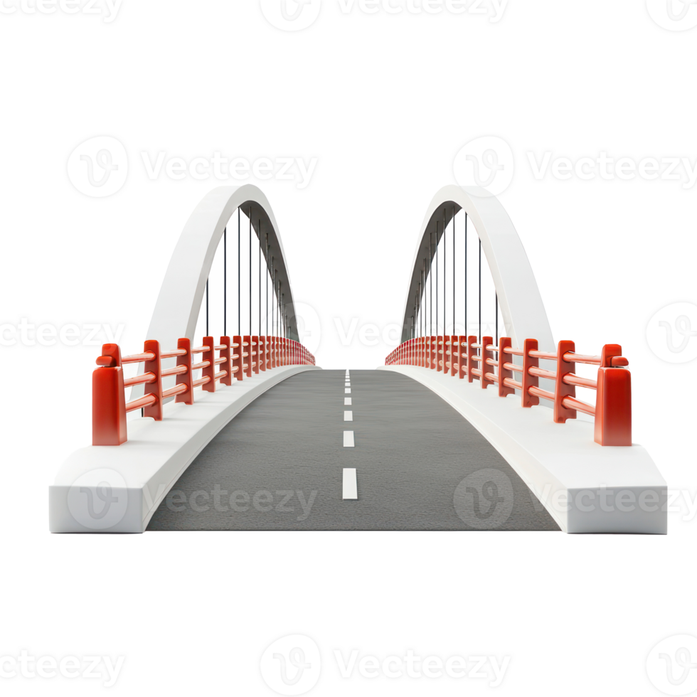 3D Bridge front view isolate on transparency background png