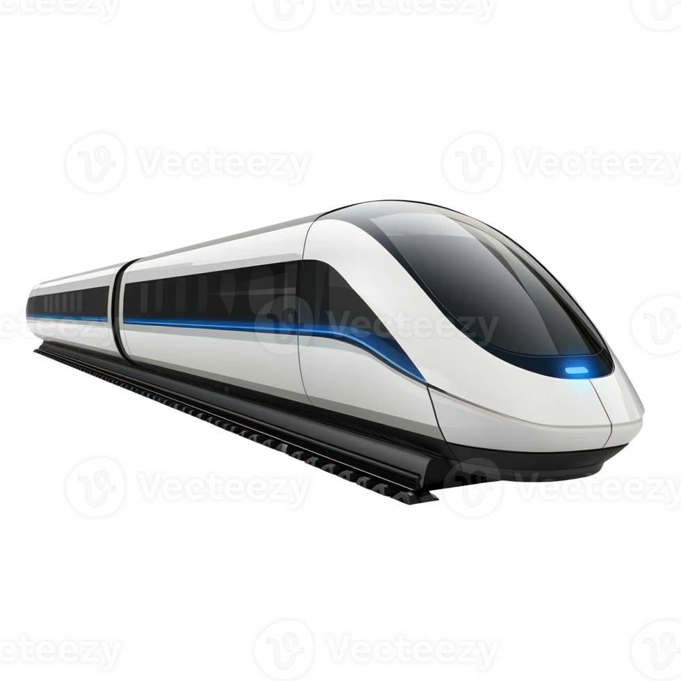 3D Maglev Trains side view isolate on transparency background png