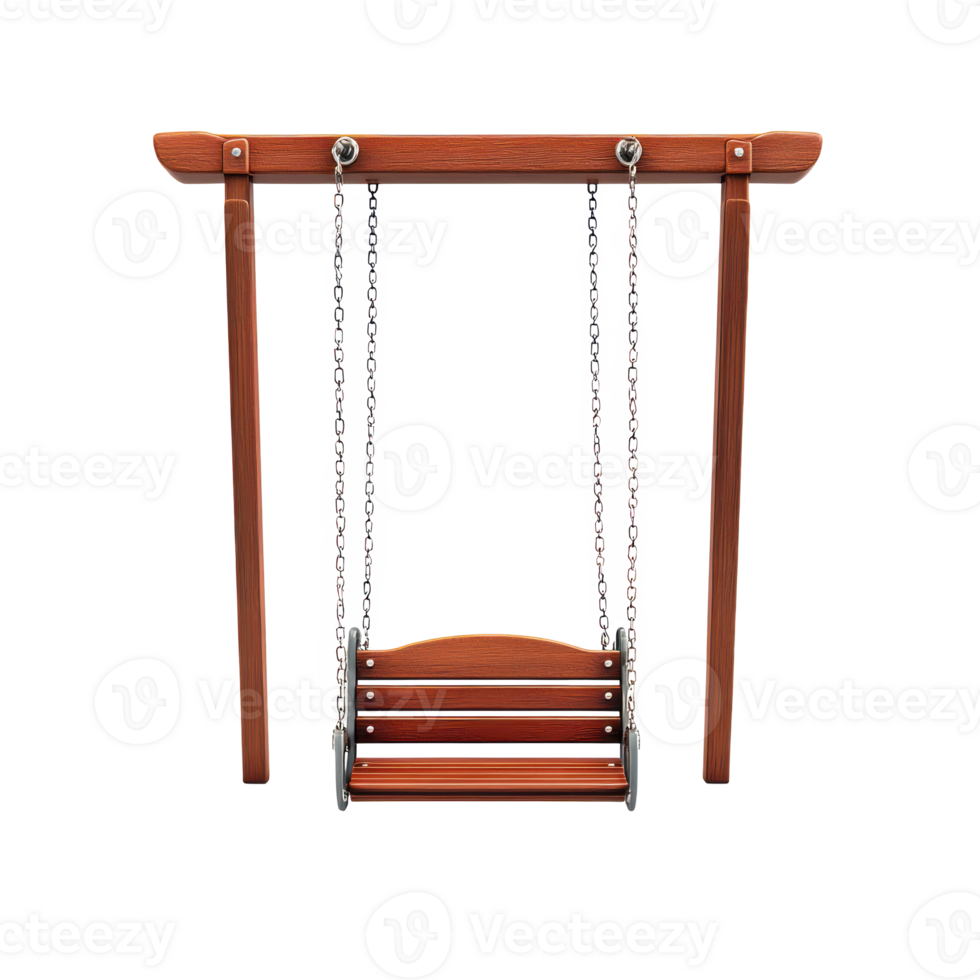 3d Swings playground front view isolate on transparency background png