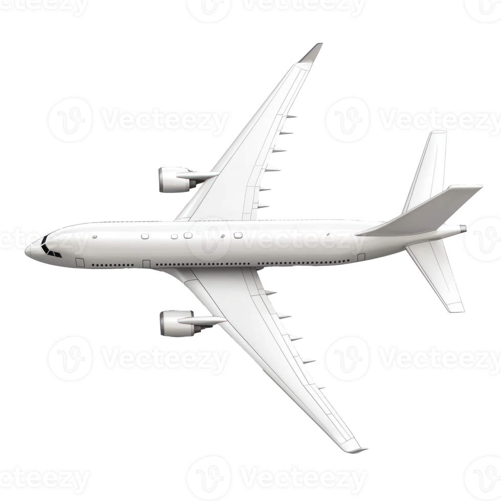 3D Passenger Airliner isolate on transparency background png