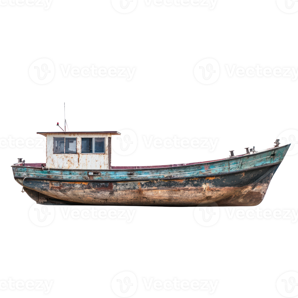 Barge side view isolate on transparency background png
